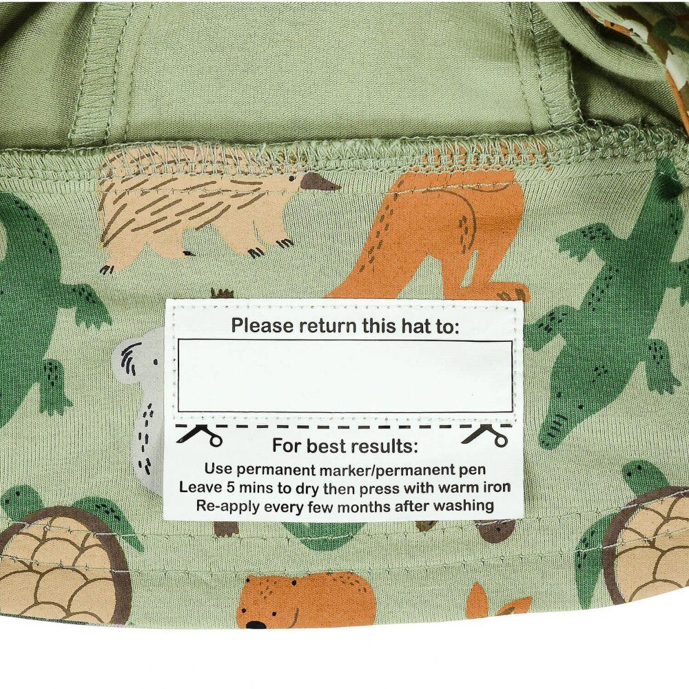 Care label on the Aussie bucket hat 