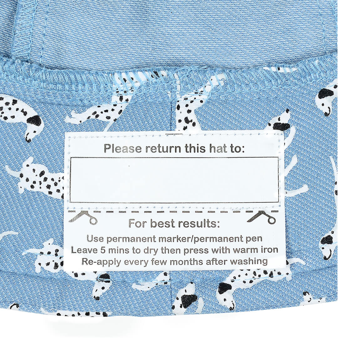 Bedhead Dalmatian Bucket Hat return label