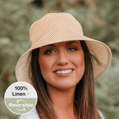 Bedhead Vacationer Reversible Adult Sun Hat - Frankie / Flax