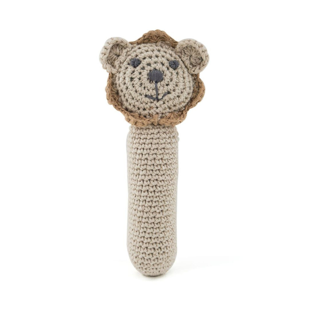 DLUX Lion Cotton Crochet Rattle in Natural