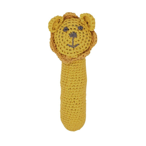 DLUX Lion Cotton Crochet Rattle - Mustard