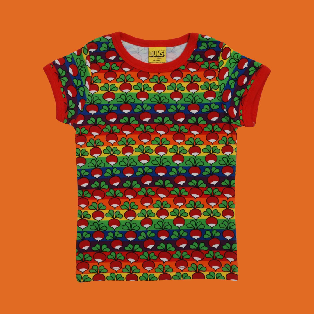 Duns Radish Stripe Bold Colours Kids' Short Sleeve Tee