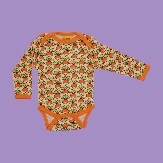 IMPERFECT: Duns Radish Yellow Long Sleeve Bodysuit - 2-4 months