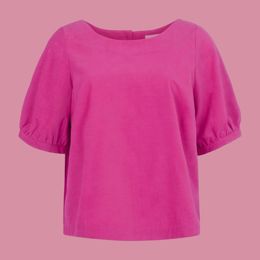 Emily & Fin Ava Magenta Needlecord Top