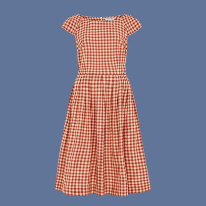 Emily & Fin Claudia Amber Check Dress - LARGE