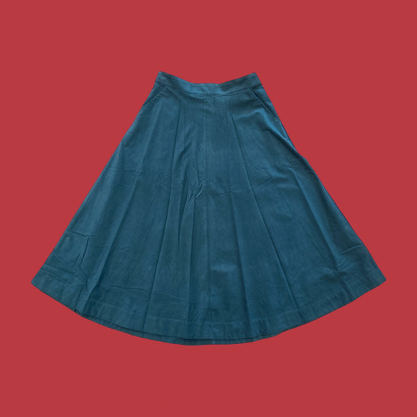 Emily & Fin Sandra Deep Teal Needlecord Skirt