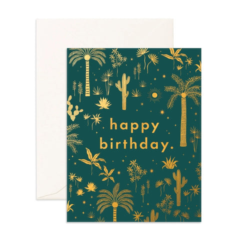Fox & Fallow Desert Palms Birthday Card