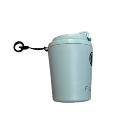 Pale blue grey reusable Coffee Cup with Hang Loop 