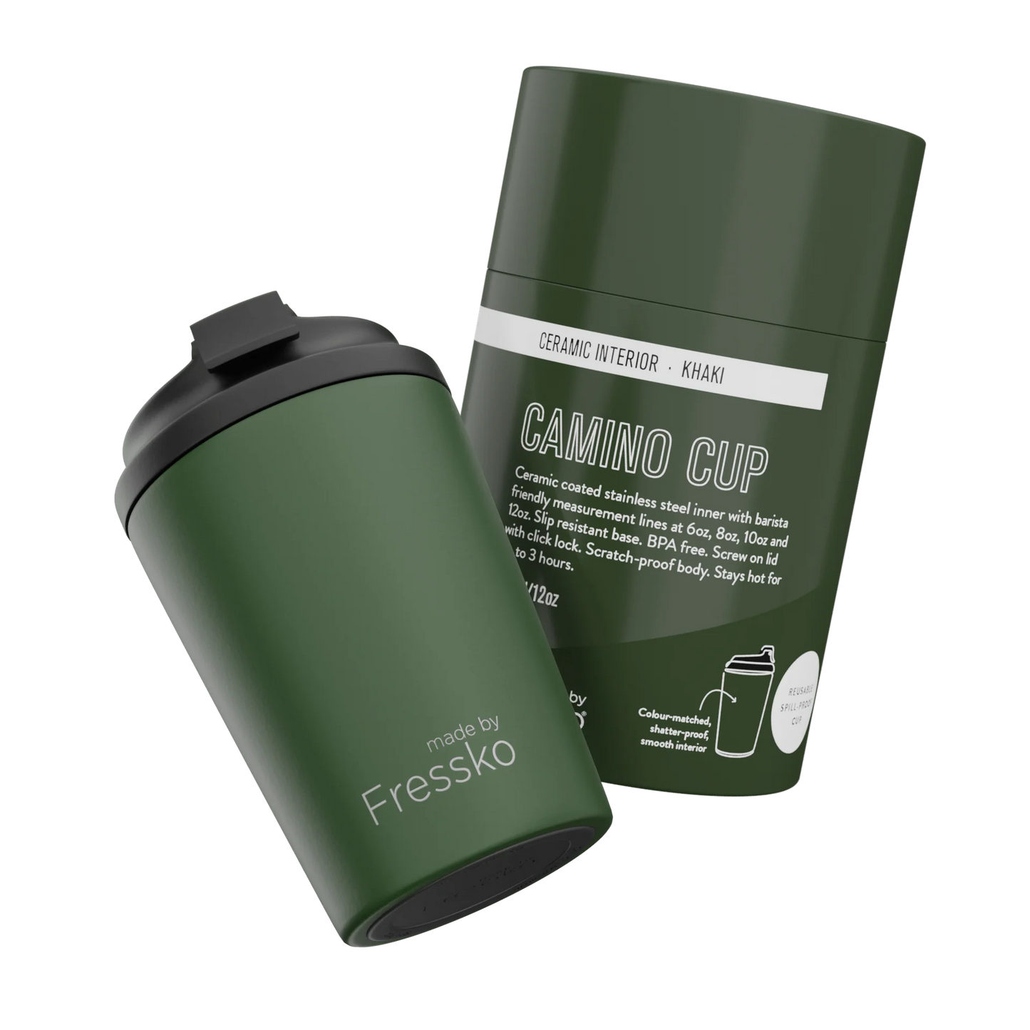 Fressko Ceramic Interior Camino Reusable Coffee Cup - 12oz