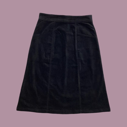 Frock Me Out A-Line Velvet Skirt - Black