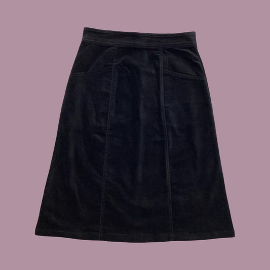 Frock Me Out A-Line Velvet Skirt - Black