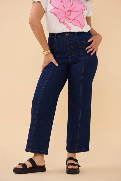 Frock Me Out Denim High Waisted Jeans - Indigo