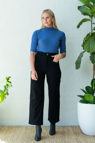 Frock Me Out Black Velvet High Waisted Pants