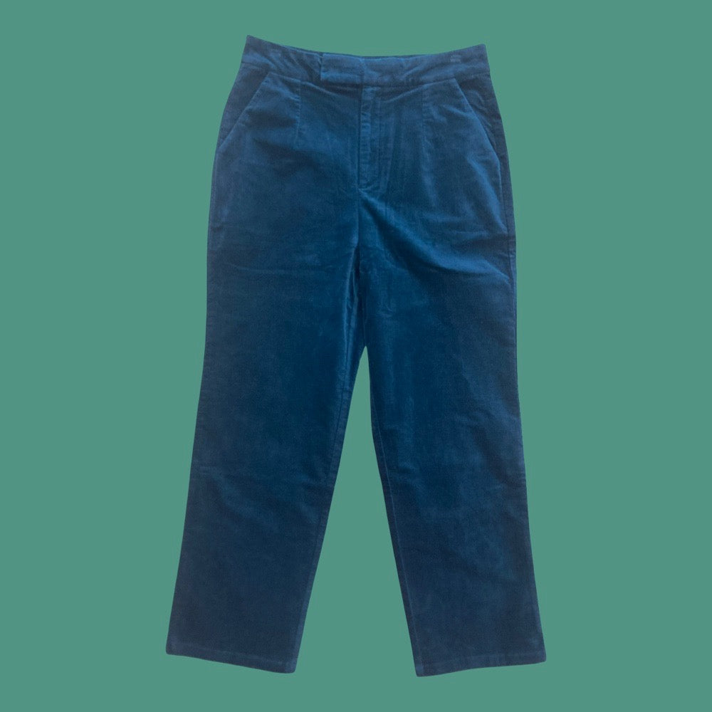 Frock Me Out Velvet Straight Leg Pants - Petrol