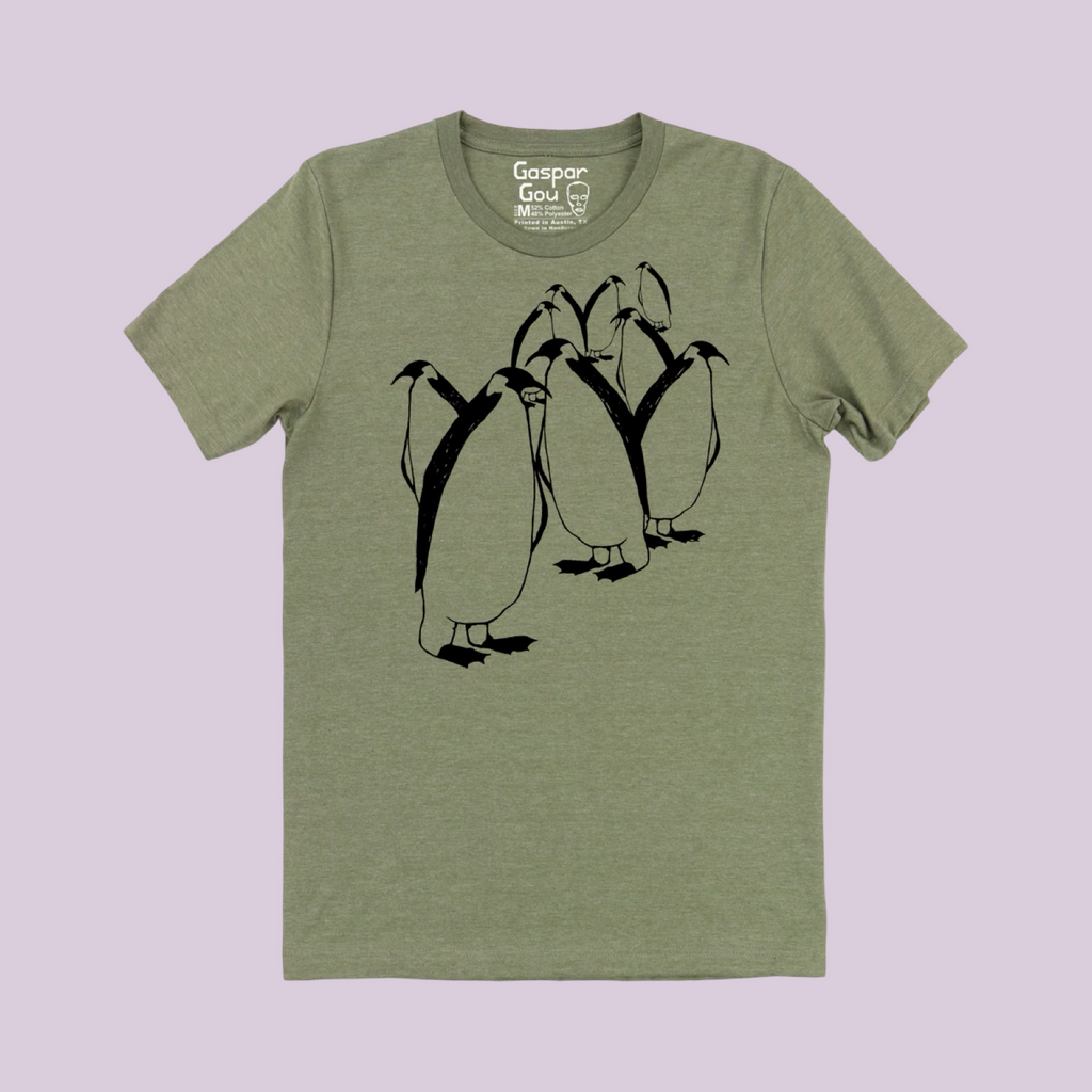 Gaspar Gou Penguins Tee - Khaki