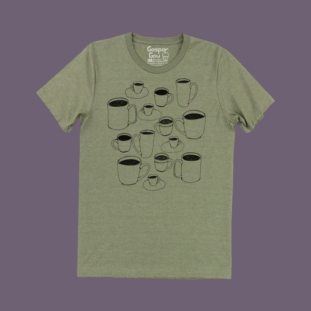 Gaspar Gou Coffee Cups Tee - Khaki