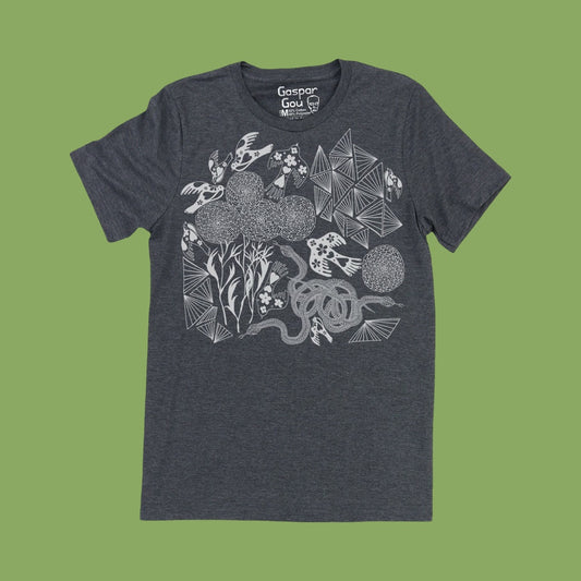 Gaspar Gou Secret Garden Tee - Charcoal
