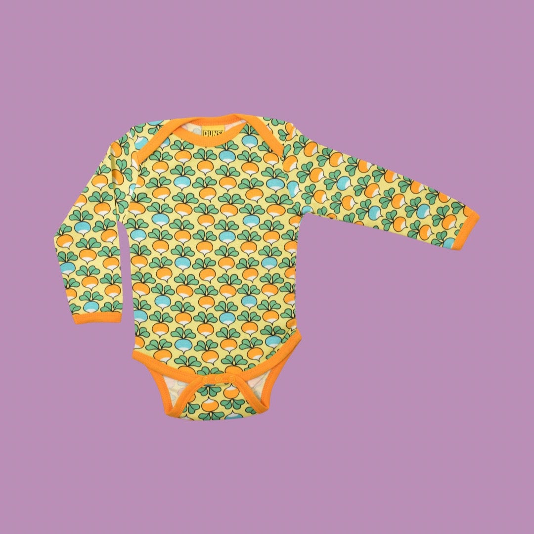 Duns Multi Radish Yellow Cream Long Sleeve Bodysuit