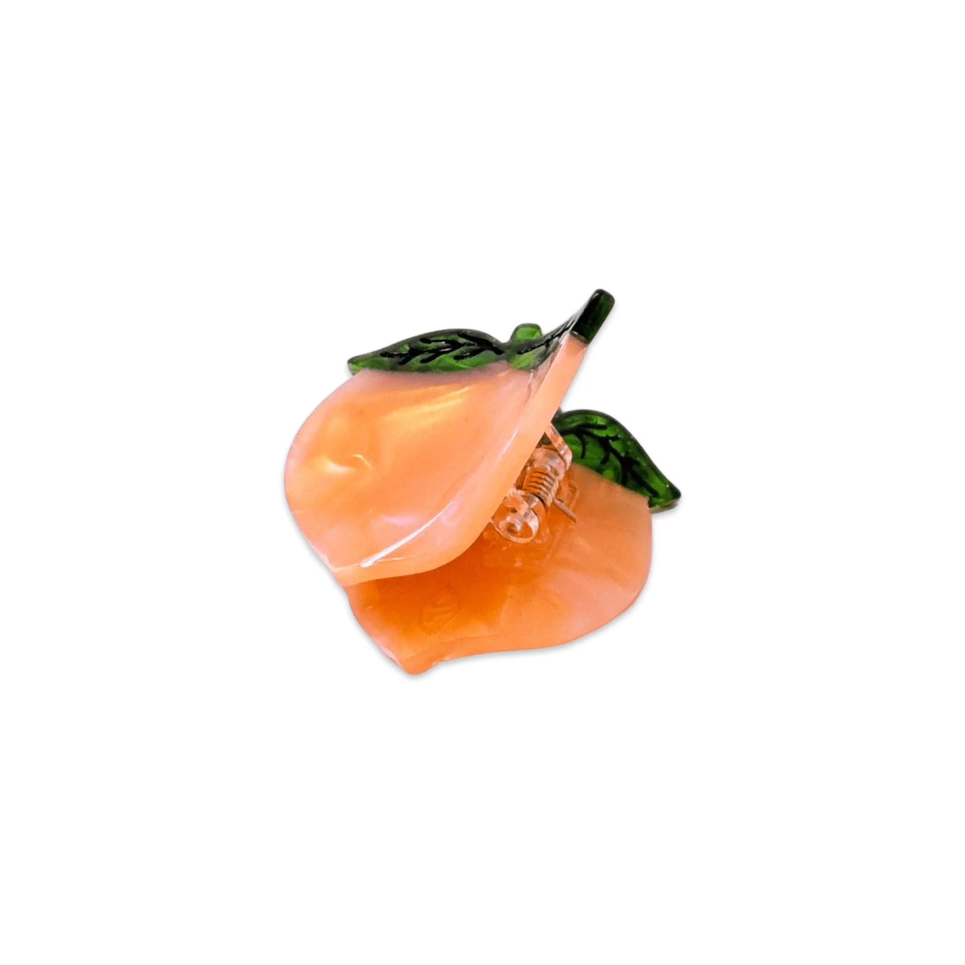Side view of Jenny Lemons Mini Peach Hair Claw