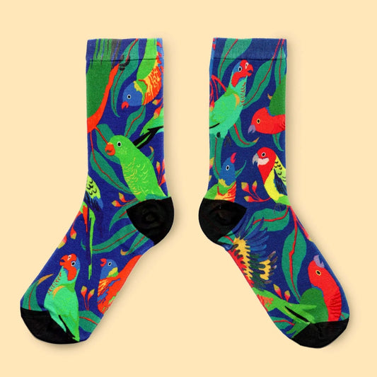 Julie White Parakeet Socks