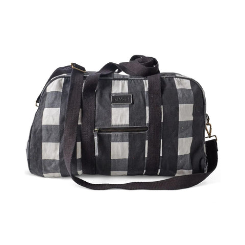 Kip & Co Black & White Gingham Duffle Bag