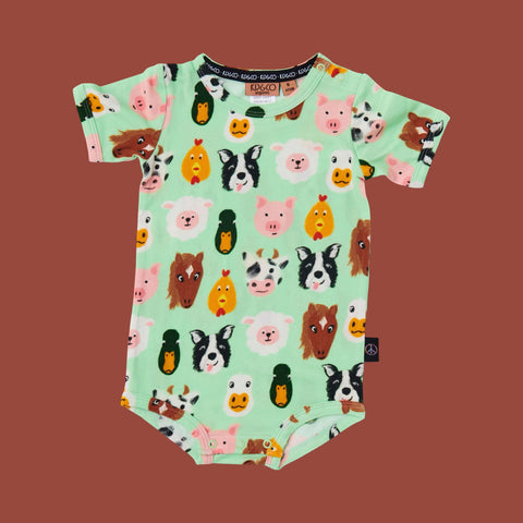 Kip & Co Farm Friends Short Sleeve Romper