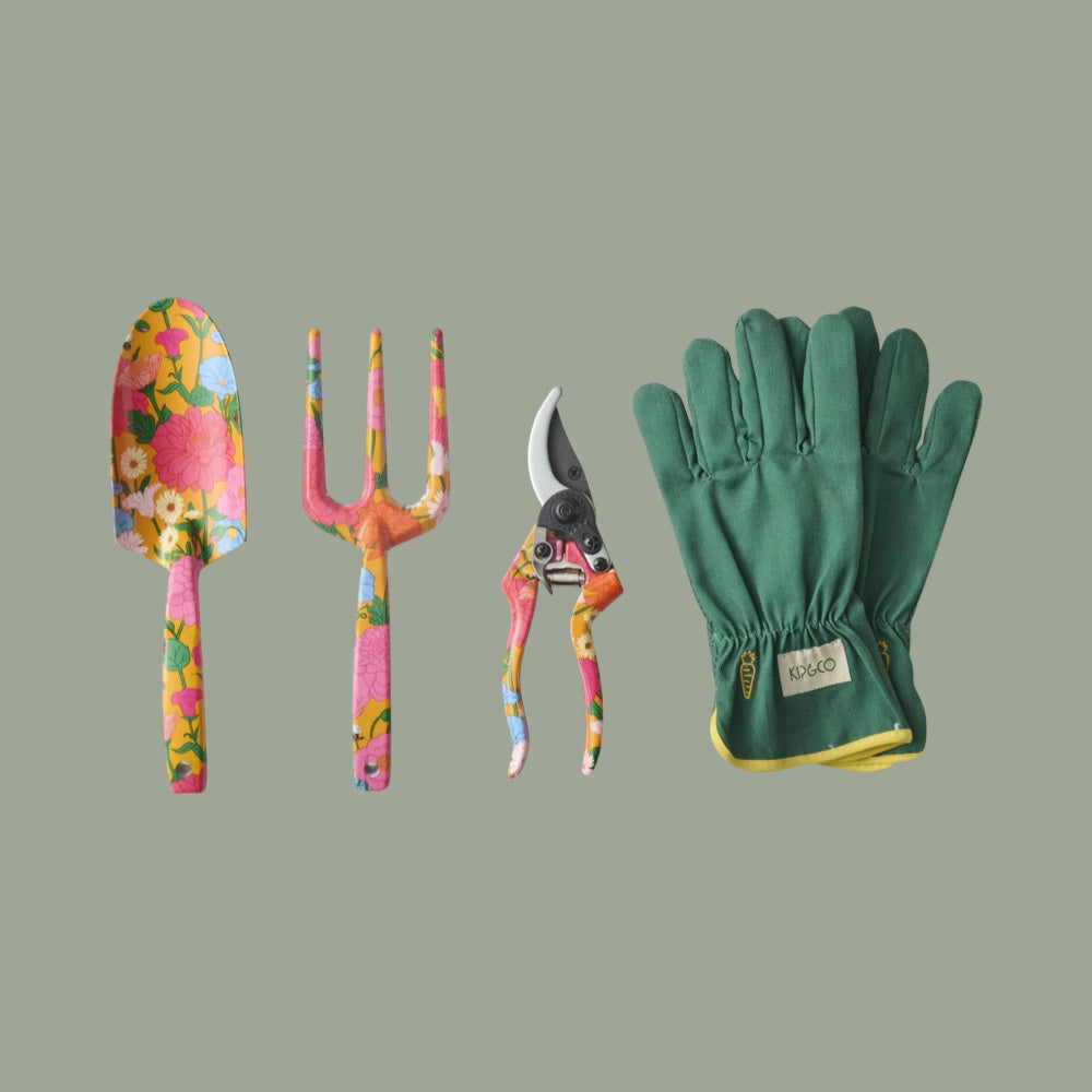 Kip & Co Follow the Sun Yellow Garden Tools & Gloves Set