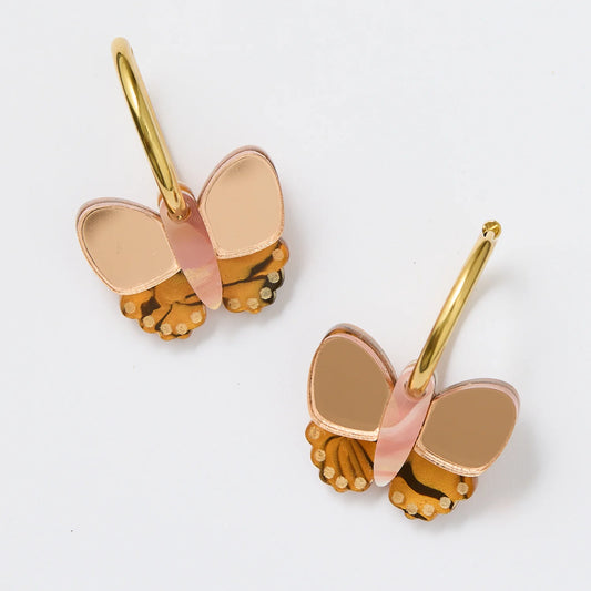 Martha Jean Butterfly Earrings - Peach