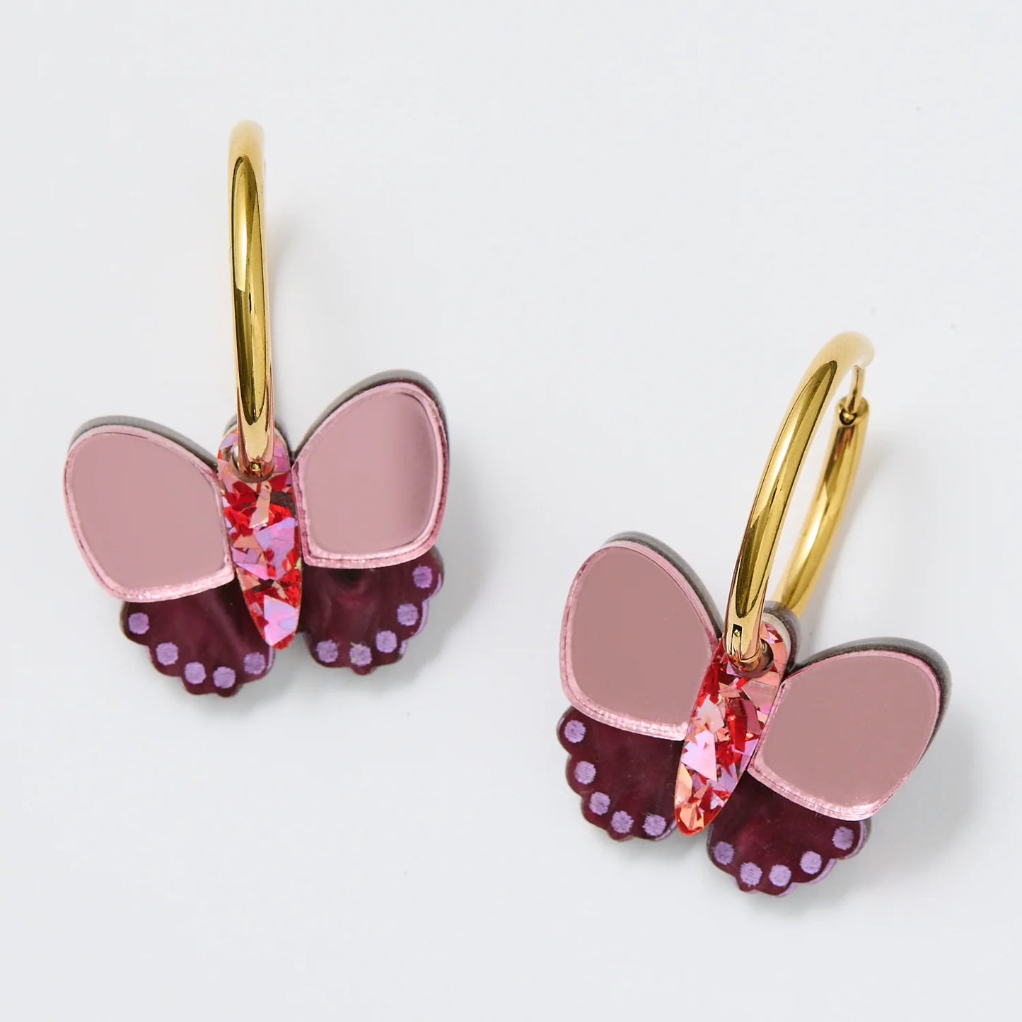 Martha Jean Butterfly Earrings - Plum