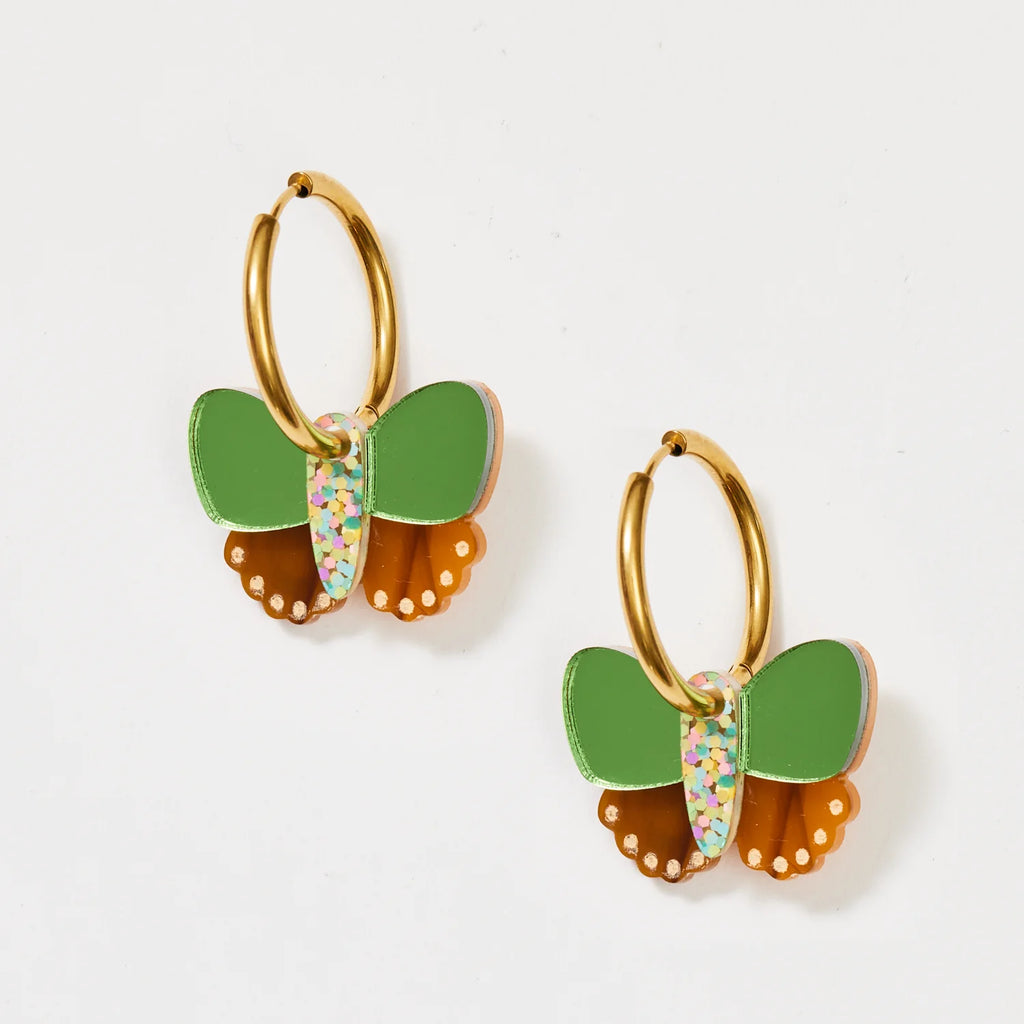 Martha Jean Butterfly Earrings - Fern