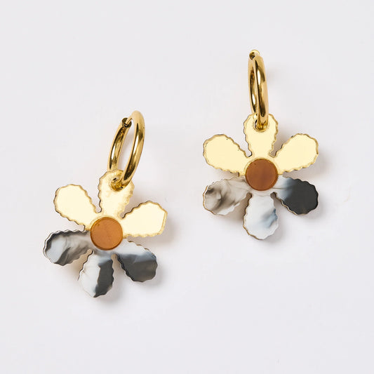 Martha Jean Daisy Huggies - Gold / Black Marble