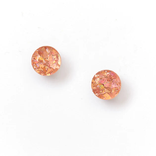 Martha Jean Mini Circle Stud Earrings - Pink