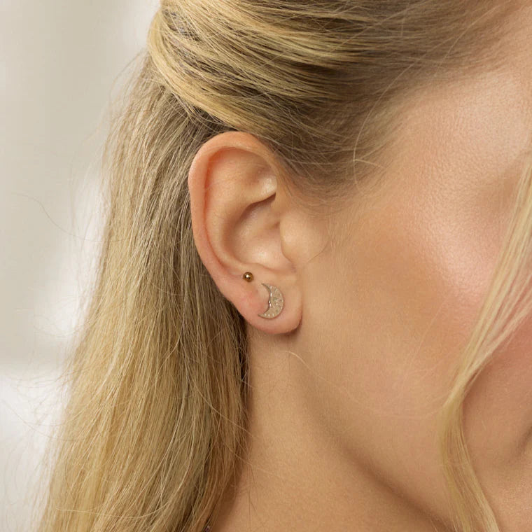 Martha Jean Sun & Moon Studs - Silver