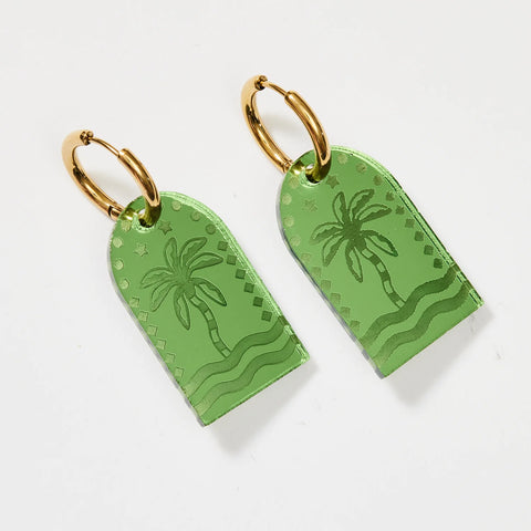 Martha Jean Palm Earrings - Fern