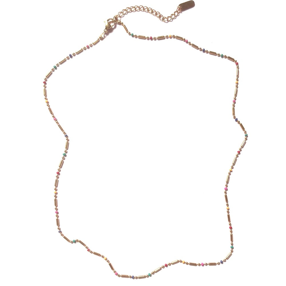 Martha Jean Rainbow Necklace Long - Gold