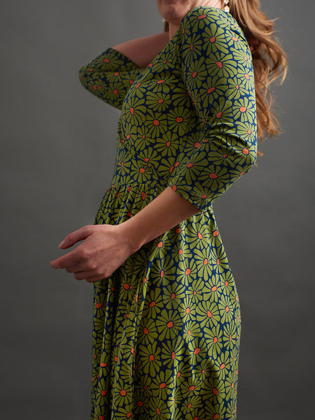 Mata Traders Callie Wrap Dress - Olive Floral