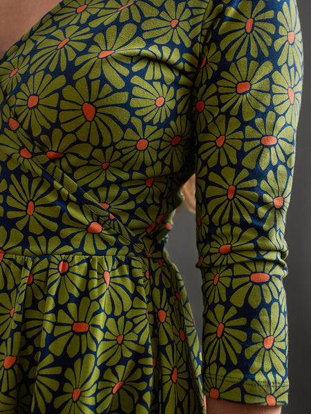 Mata Traders Callie Wrap Dress - Olive Floral