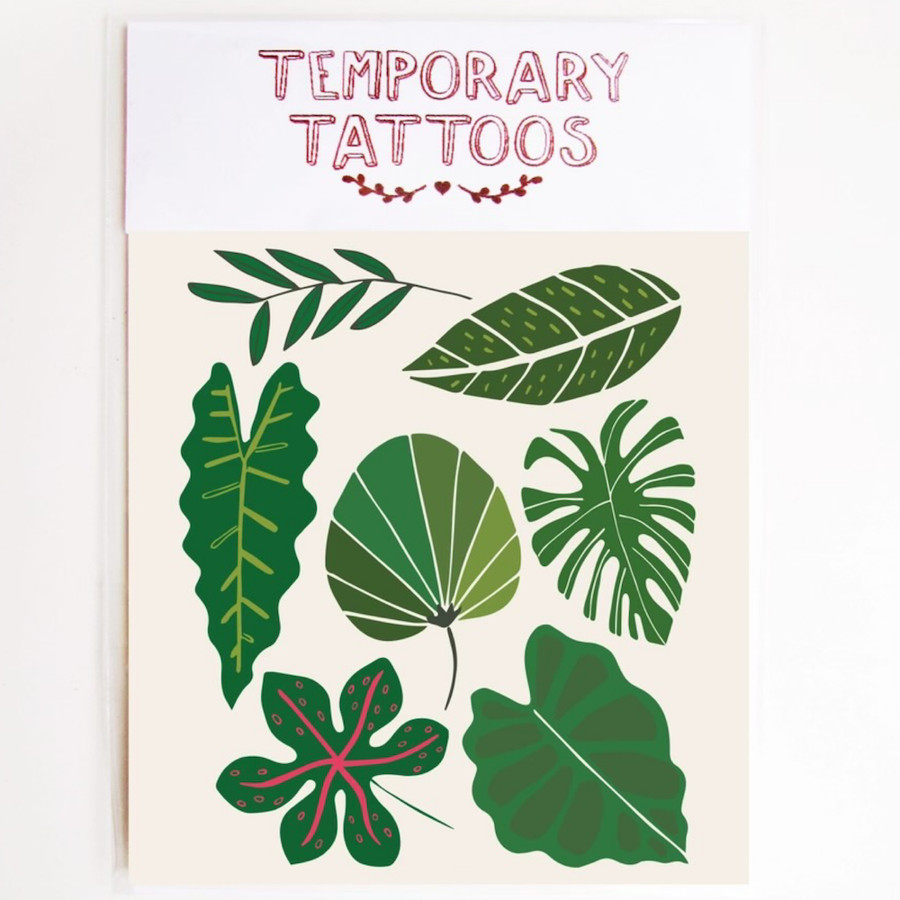 Missy Minzy Tropical Leaves Temporary Tattoos