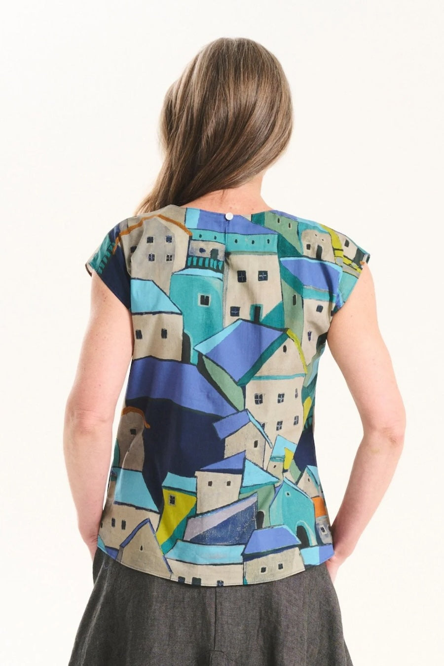 Olga de Polga Pueblito Blue Pleated Skirt