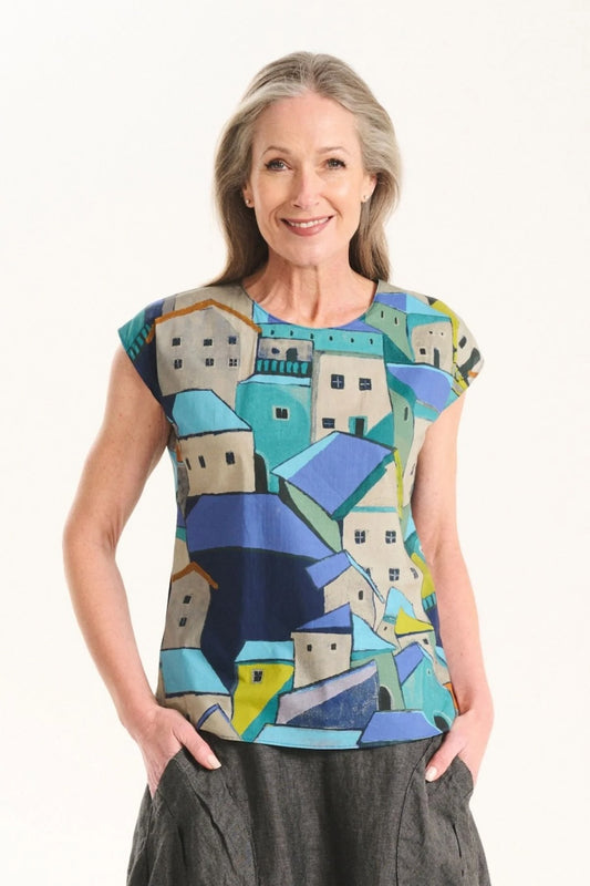 Olga de Polga Pueblito Blue Pleated Skirt