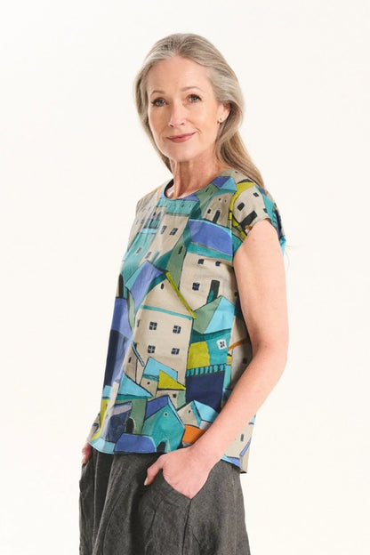 Olga de Polga Pueblito Blue Pleated Skirt