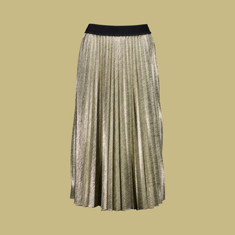 Olga de Polga Champagne Pleat Skirt - Gold