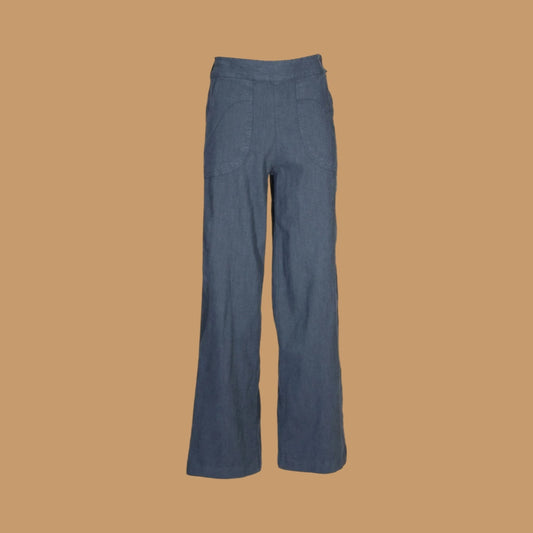 Olga de Polga Peggy Lino Long Pants - Navy Linen
