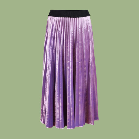 Olga de Polga Velvet Pleat Skirt - Lilac