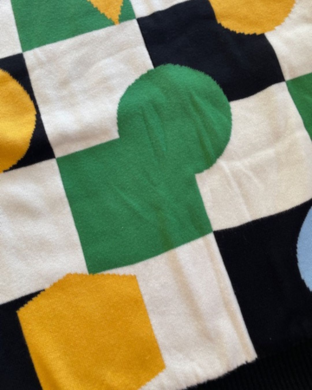 Close-up of the colourful geometric patterns