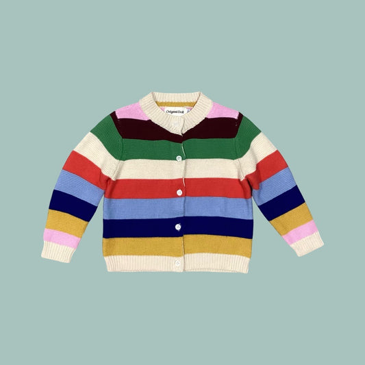 Origami Doll Block Stripe Kids' Cardigan
