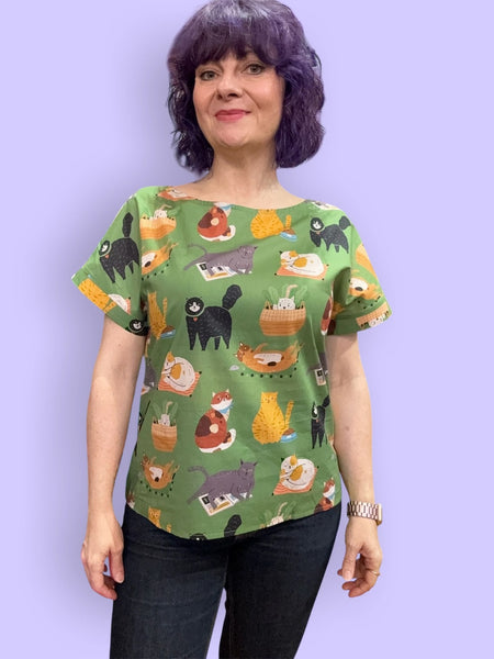 Origami Doll Freya Funny Cat Top