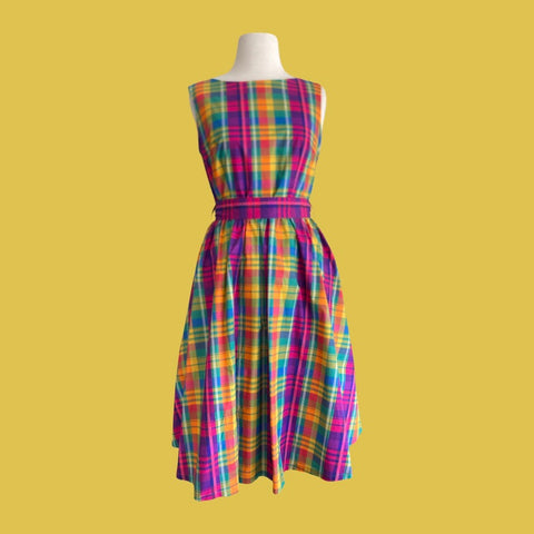 Origami Doll Spring Blooming Dress - Plaid