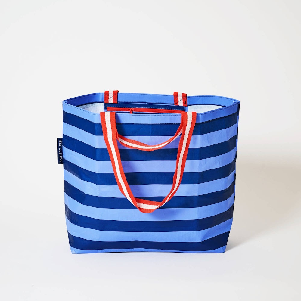 Project Ten Blue Stripe Medium Tote
