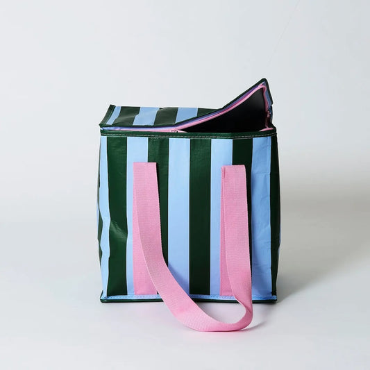 IMPERFECT: Project Ten Green Blue Stripe Insulated Tote